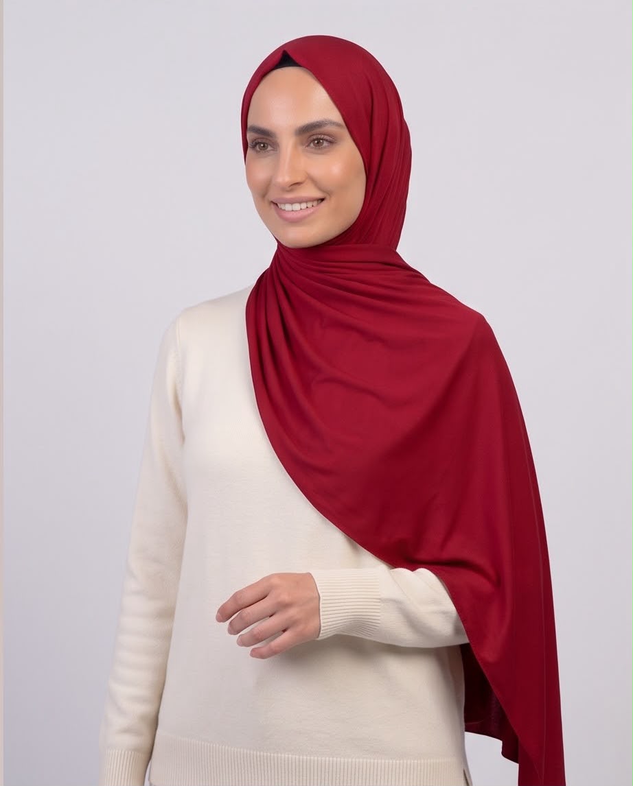 Bordo Viskon Pamuk Şal